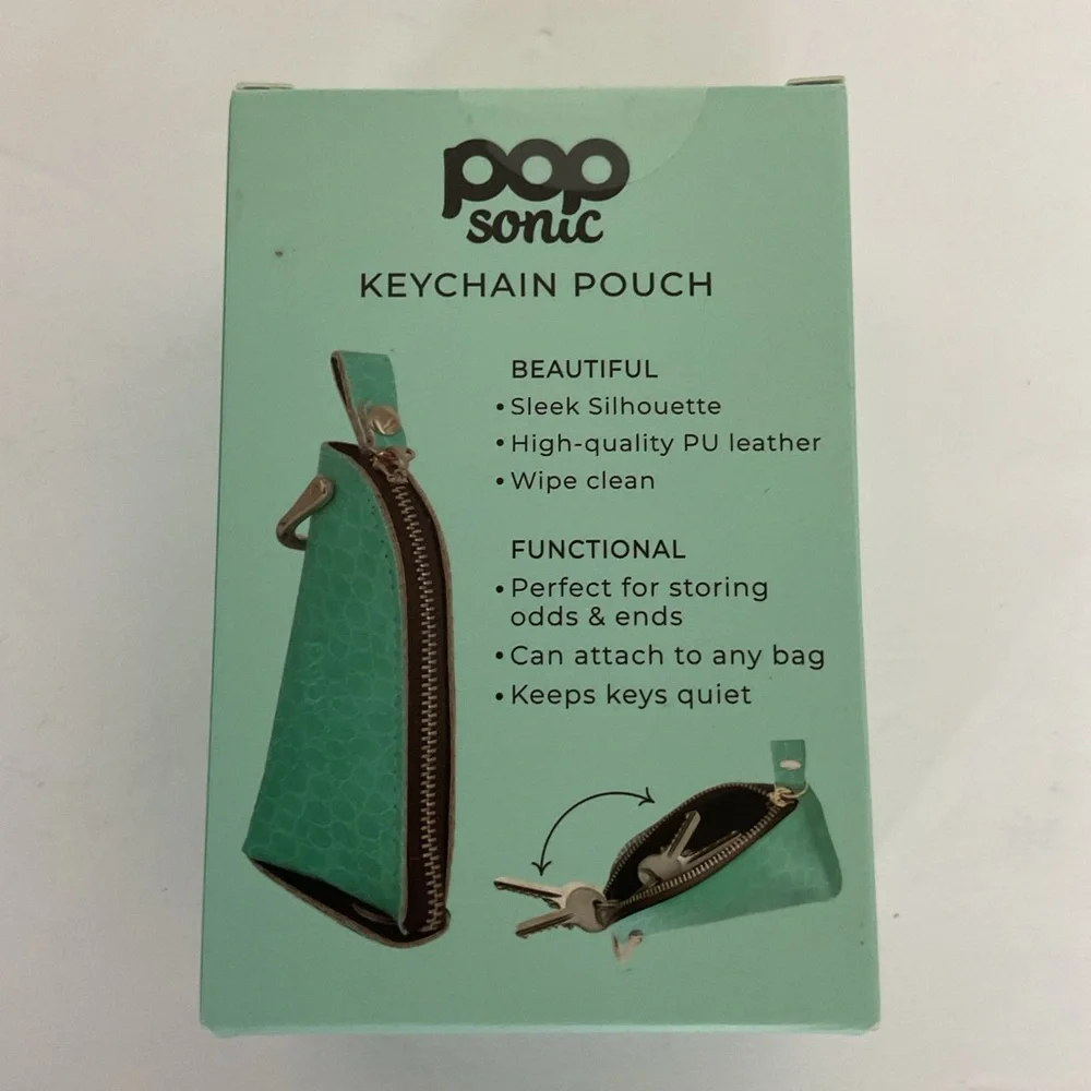 Pop Sonic. vegan Leather Keychain Chain Mini Coin Purse NWT